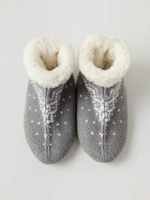 1 Pair Rabbit Fur Thermal Lined Slipper Socks, Soft Warm Thick Non-Slip Floor Socks For Men And Women, Autumn/Winter, Cozy Socks - Multicolor - View 14