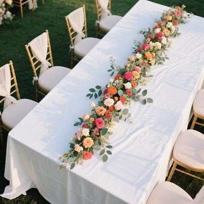 1pc Square White Elegant Tablecloth, Fresh Pastoral Style Dining Table Cloth For Family Gathering, Romantic Wedding, Party And Indoor/Outdoor Events