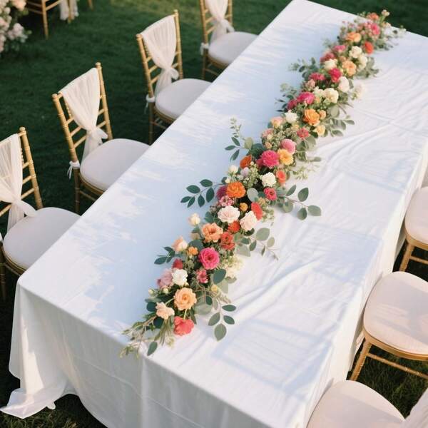 1pc Square White Elegant Tablecloth, Fresh Pastoral Style Dining Table Cloth For Family Gathering, Romantic Wedding, Party And Indoor/Outdoor Events