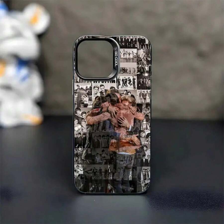 Funda de Teléfono Band O- IMD Color Plata Compatible con 17 16 15 14 Plus 13 12 11 Pro Max Galaxy S22 S23 S24 S25 Plus Ultra - z9 - Ver 1