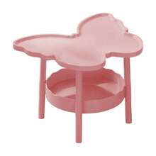 Cyber Monday 2 Tier Modern Multifunctional Butterflies Shaped Side Table, Coffee Table With Layered Storage Shelf Bedside Table Study Desk For Living Room Bedroom Office, Thanksgiving Christmas Decorations For Home - Pink - View 5