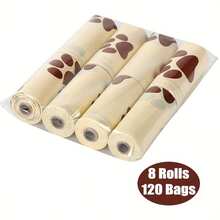 8 Rolls (120 Bags) Dog Poop Bags, Chocolate/Milk Scented Thick Dog Waste Bags, Extra Large Capacity, High Strength, Meets 120 Days Walking Needs - Brown - View 7