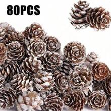 200 pezzi Pigne di Natale naturali mini - Pigne di Natale innevate piccole da 2 cm per decorazioni natalizie - Pigne innevate mini per artigianato fai-da-te, riempimento di vasi, decorazioni autunnali e invernali per albero di Natale