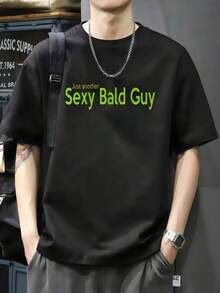 Otra camiseta de un calvo Camiseta de manga corta de algodón de 220 g, impresión por una cara - Negro - Ver 1