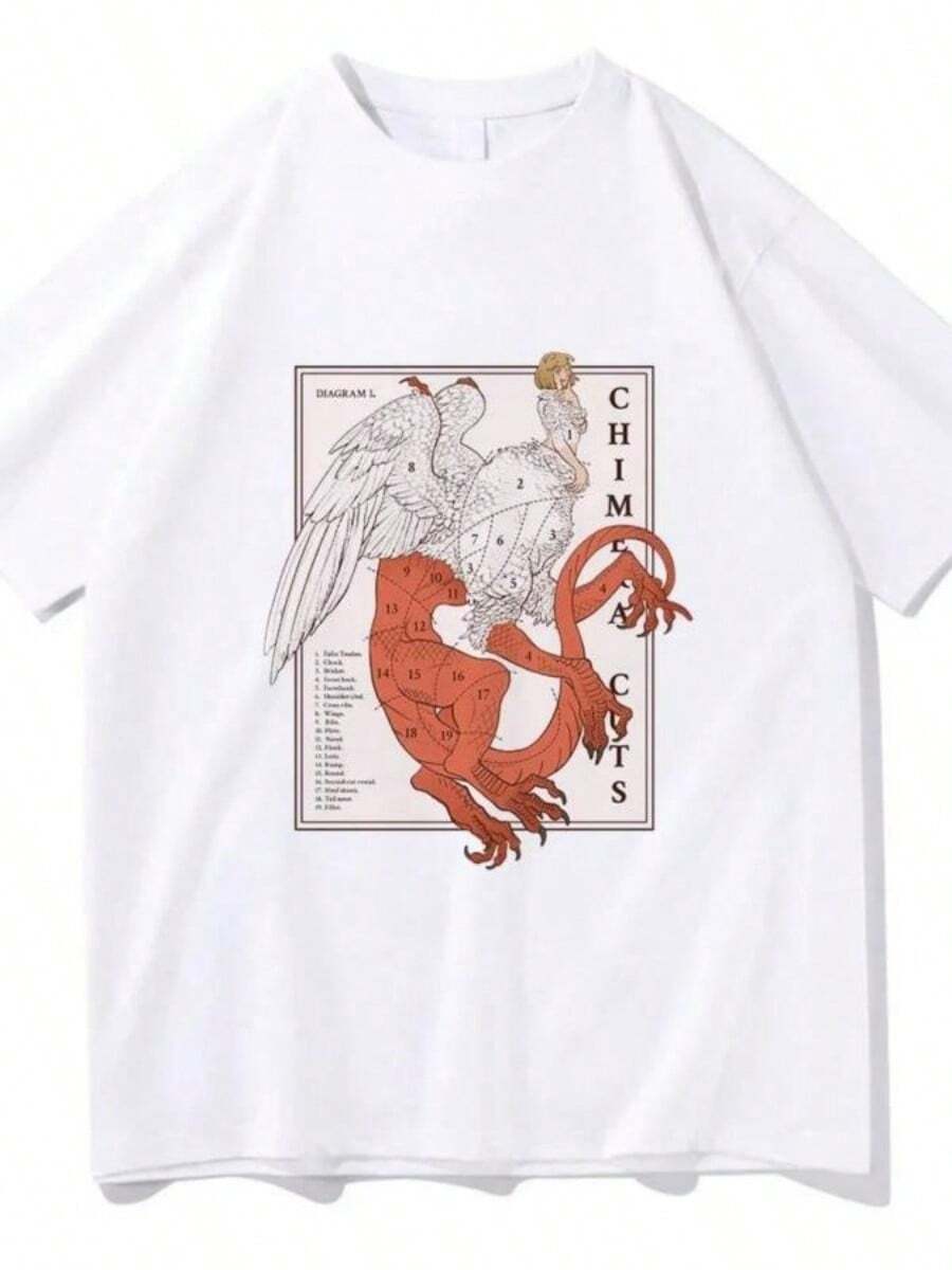 Delicious In Dungeon Falin Chimera Cuts Tshirt Fashion Men's Harajuku Marcille Chilchuck T-Shirt Unisexs Vintage T Size S-5xl - 白色 - 查看 1