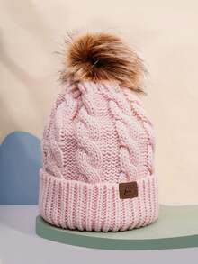 1 件男女通用 Pom Pom Y2K 风格保暖透气时尚针织帽，适合户外滑雪和冬季秋季休闲穿着 - 軍綠色 - 查看 21