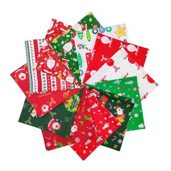 12 st. julklappstygslappar i bomull med tecknade figurer, endast handtvätt, lämpliga för julklappstillverkning, DIY-collage, scrapbooking, textilhantverk, dockkläder, heminredning, julklappar, perfekt för nybörjare och sömnadsentusiaster, två storlekar tillgängliga