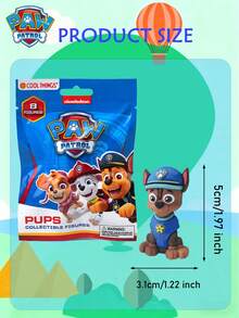 Paw Patrol 1个官方汪汪队立大功可爱小狗盲盒，3D毛绒玩偶，随机角色（Chase、Skye、Rubble、Rocky、Zuma、Liberty、Everest），可收藏的惊喜玩偶，桌面摆件，送给粉丝和朋友的完美圣诞礼物 - 彩色 - 查看 3