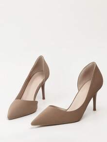 时尚尖头侧镂空性感细跟女式高跟鞋 - 棕色 - 查看 1