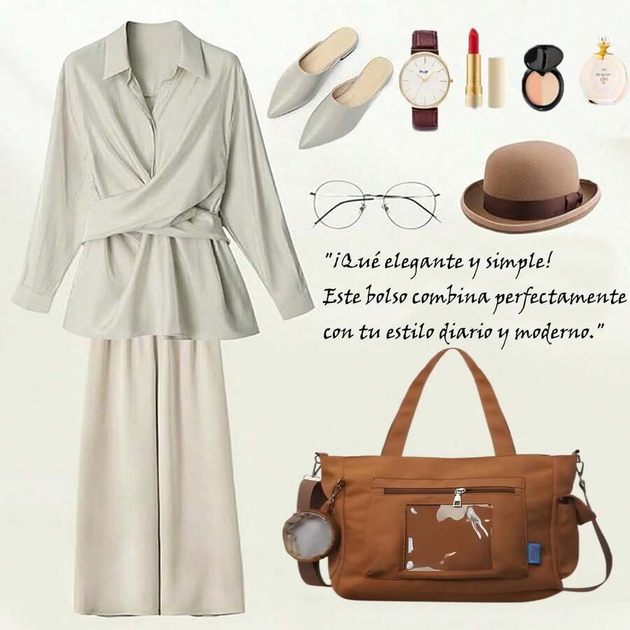 Tote Bag Mujer,Bolsas para mujer con cierre, Bolso de lona multibolsillos con cremallera,bolsa de mujer de gran capacidad adecuada para viajes compras trabajo - Negro - Ver 1