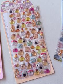 可爱卡通幽灵3D贴纸，环氧树脂水晶贴纸，可用于装饰手机、记事本、杯子等，贴纸艺术 - 彩色 - 查看 15