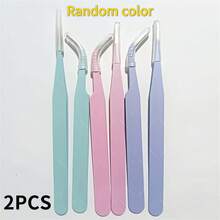Hand Account Tweezers Stainless Steel Colorful Tweezers Macaron Stickers DIY Vintage Tweezers - 顏色隨機 - 2 件裝 - 查看 8
