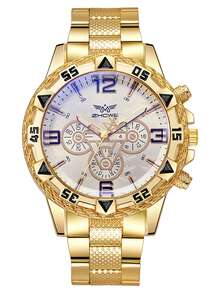 1pc Classic Minimalist Business Quartz Watch With Steel Strap, Stylish Design Suitable For Birthday Gift, Year-End Promotion - Multicolor - View 4