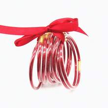 Bộ 9 vòng tay Phật giáo nhồi bông bằng silicon sáng bóng hình nơ - 9 miếng mỗi bộ - Xem 27