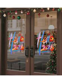 1 Sheet New Year Sticker, Festive Decoration, Hello 2026 Sticker, Window Decoration Sticker