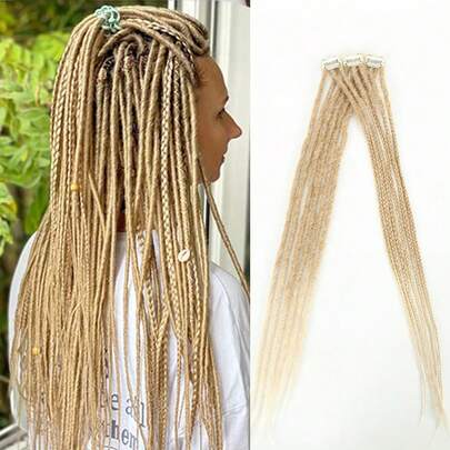 Dreadlock Clip In Hair Extension For Women Box Braid And Dreadlock 2 Style In 1 Synthetic Dreadlock Clip In 24 Inch 3 Clip 12 Strands