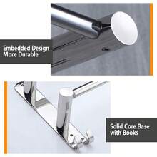 HONPHIER Adjustable Towel Rail 3Tier Bath Towel Rack SUS 304 Stainless Steel Towel Shelves With Hooks Wall Mounted Towel Holder Towel Bar For Kitchen Bathroom 4990CM Chrome - Chromeplated - View 5