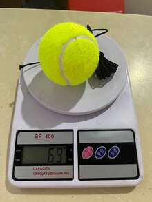 [One]Elastic Ball Trainer With Rope Single Tennis Practice Ball With Buckle High Elasticity Fitness Ball Beginner Rebound Training Ball - 3.8-meter Elastic Rope + 1 Tennis Ball [Weight: 68g] - View 2