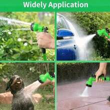 Heavy Duty Washing Car Water Hose, European & American Style, Thicker & Stronger, Household Hand-Held For Daily Watering & Irrigation, Expandable Garden Hose - 藍色 - 查看 8