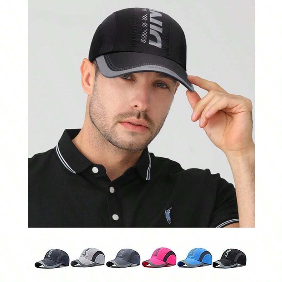1pc/2pcs Lightweight Breathable Mesh Running Cap, Adjustable Outdoor Sports Sun Hat, Unisex,Beach,Holiday
