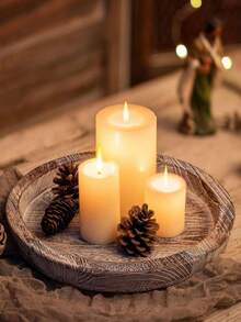 1 szt. Okrągła dekoracyjna taca, idealna do dekoracji stołu w stylu rustykalnym, stolika kawowego, wystroju kuchni, podnóżka do przechowywania i eksponowania, salonu, sypialni, przedpokoju, na stół, świetny prezent dla przyjaciółek, sióstr, córek, matek