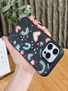 Cute Heart Rainbow Star Pattern Phone Case Cover With Fun Colorful Design Protective Shockproof Slim Fit Compatible With Iphone 17Promax/17Pro/17AIR/17/16Promax/16Pro/16Plus/16/15Promax/15Pro/15Plus/15/14Promax/14Pro/14Plus/14/13Promax/13Pro/13/12Promax/12Pro/12/11Promax/11Pro/11/XSMAX/X/XS - Mint Green - View 10