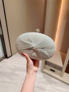 1个闪亮蝴蝶结设计迷你盒形手拿包，优雅奢华水钻装饰晚礼服包，迷人派对手提包，适合正式场合的魅力女士手拿包，适合作为节日礼物，配有可拆卸肩链 - 銀色 - 查看 8