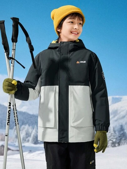 Balabala Conjunto de chaqueta de plumas para niños, cálido y acogedor para el invierno 2025