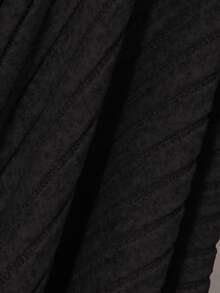 两件套少女罗纹针织长袖连衣裙+双面抓绒上衣套装，秋冬季 - 黑色 - 查看 7