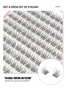 Asiteo Manga 120pcs DIY False Eyelashes, Transparent Band, Natural Makeup Effect, Individual Lashes, Cluster Lashes, Eye Makeup - C - View 5