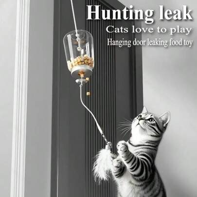 Durable Plastic Interactive Cat Slow Feeder Toy, Suitable For Medium Dogs, Easy Hanging Design, Suitable For Indoor Entertainment And Intellectual Stimulation, Interactive Cat Toy