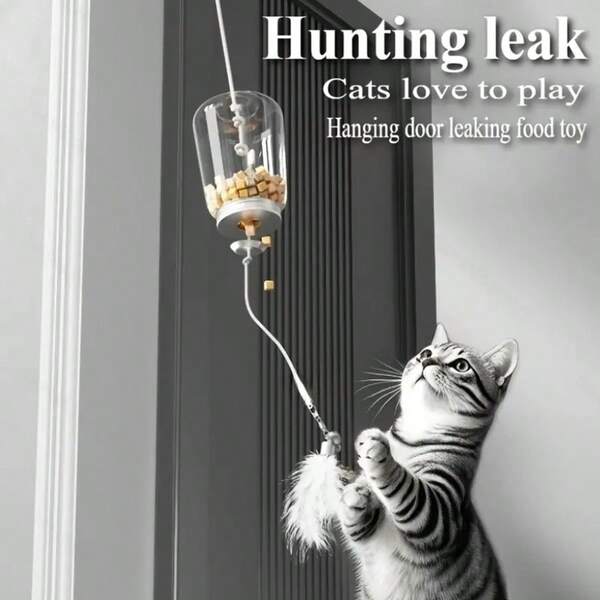 Durable Plastic Interactive Cat Slow Feeder Toy, Suitable For Medium Dogs, Easy Hanging Design, Suitable For Indoor Entertainment And Intellectual Stimulation, Interactive Cat Toy