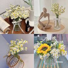 1 Set Of 6pcs 10-Inch Artificial White Daisy Flowers, Cute Spring Wildflowers, Suitable For Table Decor, Holiday Decoration