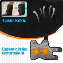 Hailicare 加热振动足部按摩器 - 双电机踝/小腿按摩，3档速度调节，3000mAh Type-C 可充电电池，可调节绑带，左右脚通用，可作为圣诞礼物送给父母和朋友 - 黑色 - 查看 11