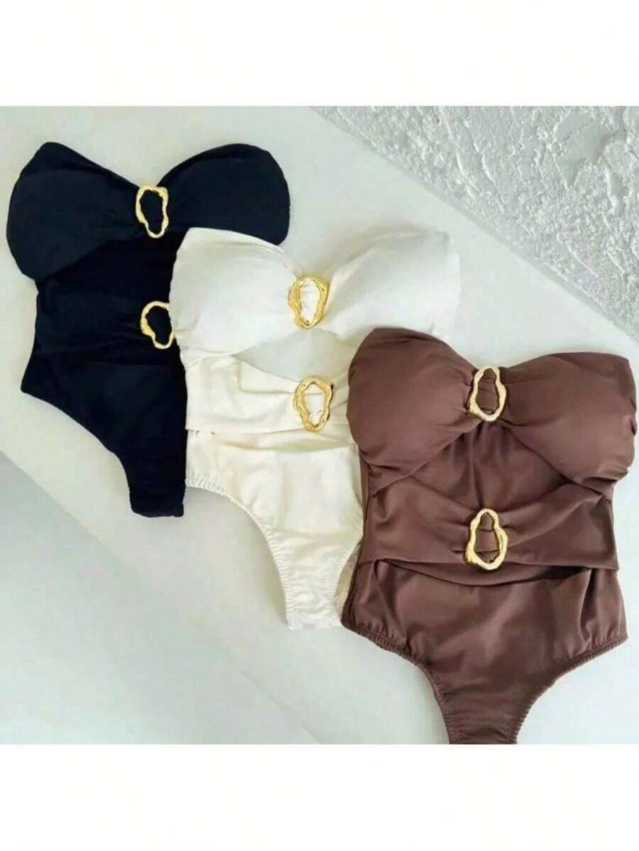 Bodysuit Maiô Feminino Detalhe de Metal Vazado