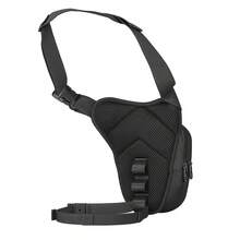 Kit Of 2 Full Finger Gloves With Tactical Protection For Motorcyclists, Bikers, Delivery Drivers, Cycling, Biking, And Motorcycles + Reinforced Leg Pouch/Crossbody Bag/Thigh Bag With Multi-Purpose Pockets - 黑色 - 查看 8