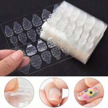 Transparent Nail Art Gel Nail Stickers, Wearable Nail Jelly Glue Ultra-Thin Gel Nail Stickers, Double-Sided Adhesive Invisible, Transparent, Waterproof, Reusable, For Nail Decoration Nail Glue Transparent Flexible Adhesive Sheet For Nail Art - 無色 - 查看 1