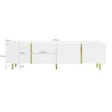 White High-Gloss Coffee Table, Modern And Simple, With 2 Drawers - White + MDF + 40-49 Inches - View 3