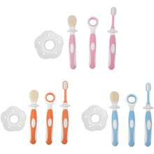 estilo3Pcs Cepillo de dientes para bebés Limpiador de lengua para bebés Conjunto de cuidado oral Cuidado para bebés de 0-36 meses, sin BPA(Rosado)Versión mejorada - 1 - Ver 8