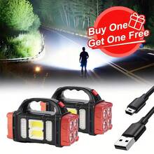 Buy 1 Get 1 Free,Solar-Powered LED Camping Lantern - Bright, Multi-Function LED Camping Light, 1000 Lumens, 4 Modes, USB Charging And Portable Design For Hiking Backpacking And Outdoor Adventure,Light Up Every Camping Trip! (USB Charging Is Convenient) - 紅色 - 查看 1