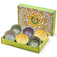 6 Colourful 10oz Ceramic Bowls With Gift Box | Small Dessert & Snack Bowls For Ice Cream, Cereal, Soup | Fun Kitchenware & Dining Accessories - Green - View 12