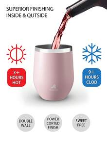 1个340毫升/12盎司双层不锈钢真空保温蛋形杯，适用于居家、办公、户外旅行、运动，也可作为礼物赠送。