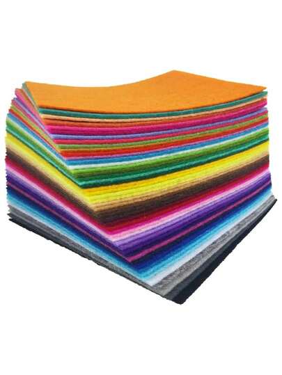 66pcs Colorful Felt Sheets, Craft Felt Pieces, 8" X 12" (20.32cm X 30.48cm), 1mm Thick, DIY Handcraft Material, Suitable For DIY Craft Making, Cutting, Sewing, Shaping, Home Decor