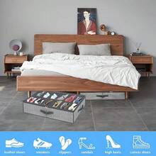 Caja de almacenamiento de zapatos de gran capacidad, plegable y transparente, de tela no tejida, organizador de zapatos debajo de la cama con múltiples compartimentos, cremallera suave, asa resistente, accesorio ahorrador de espacio para el dormitorio (estilo y color aleatorios), dormitorio - Ver 11