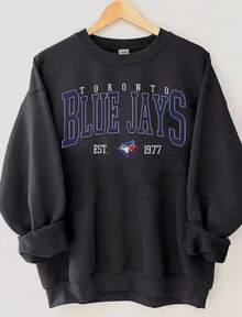 Sweatshirt, Toronto Baseball Hoodie, Vintage Baseball Fan Shirt, Shirt, Blue Jays Unisex Tee - 黑色 - 查看 1