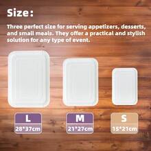 10/20pcs White Paper Party Plates, Lightweight Rectangular Disposable Plates, Large Size Tableware Suitable For Cookies, Cakes, Desserts, Snacks, Appetizers, Holiday Picnics, Party Supplies, Birthday Parties
