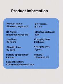 AKKHOO 无线蓝牙键盘鼠标组合，兼容 iPad、电脑、手机、平板电脑、可充电、静音、迷你键盘鼠标套装 - 薄荷綠 - 查看 10