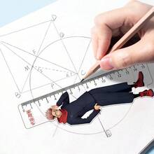 1件，五条、悠仁、宿傩、夏油、七海、惠动漫主题创意高品质尺子，学生文具必备，绘画工具，纪念品，适合万圣节、圣诞节、返校礼物 - 彩色 - 查看 3