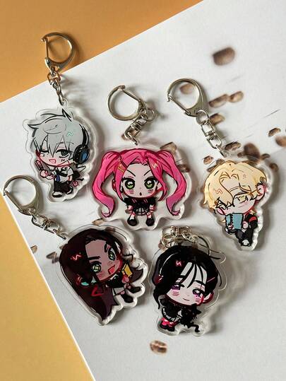 1 Peça Chaveiro Acrílico, Pingente Periférico de Anime Irregular de Dois Lados, Enfeite de Celular, Chaveiro de Carro, Decoração Transparente de Mochila, Acessório de Bolsa, Ornamento Pendurado de Personagem de Desenho Animado, Ideias de Presente de Sacola de Halloween, Acessórios de Carro, Presente para Professor, Amigo, Irmã