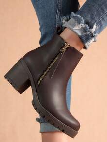 Women Ankle Boots & Booties - CHOCOLATE - View 1
